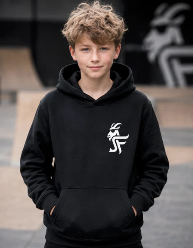 Smith & Feeble Jnr L Hoodie Pink & Green GoatX Series Black Junior Large