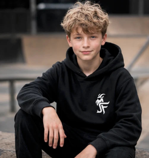 Smith & Feeble Jnr L Hoodie Pink & Green GoatX Series Black Junior Large