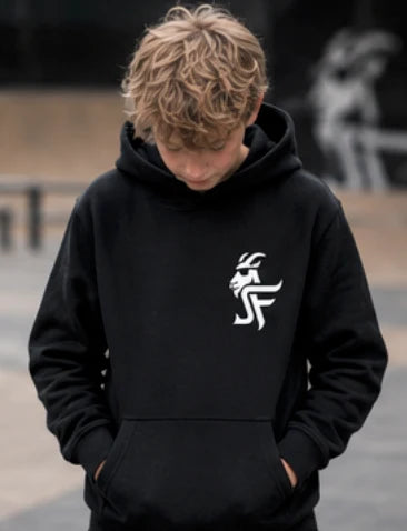 Smith & Feeble Jnr L Hoodie Pink & Green GoatX Series Black Junior Large