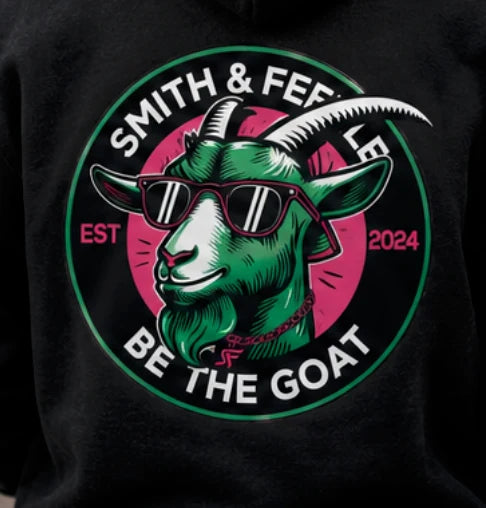 Smith & Feeble Jnr L Hoodie Pink & Green GoatX Series Black Junior Large