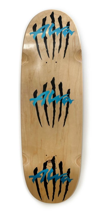 Alva 10 5/8" Egg Triple Scratch Light Blue logo Team Skateboard Deck