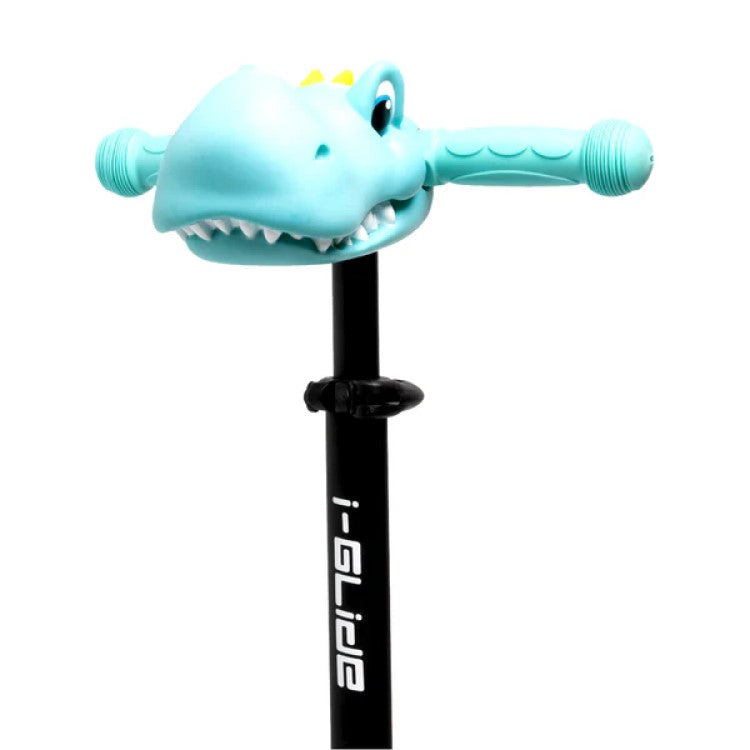 I Glide Dinosaur Head Aqua Handlebar Accessory