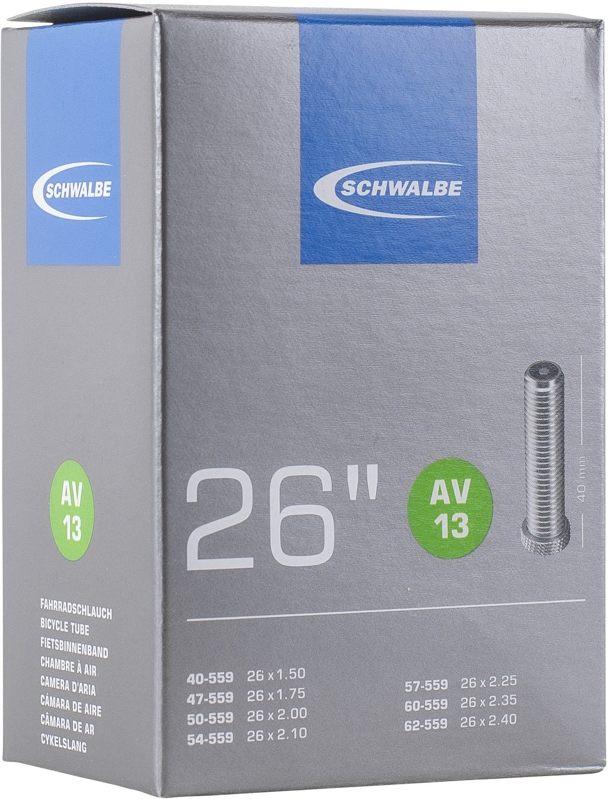 SCHWALBE inner tube AV13 26X1.5/2.4 SV